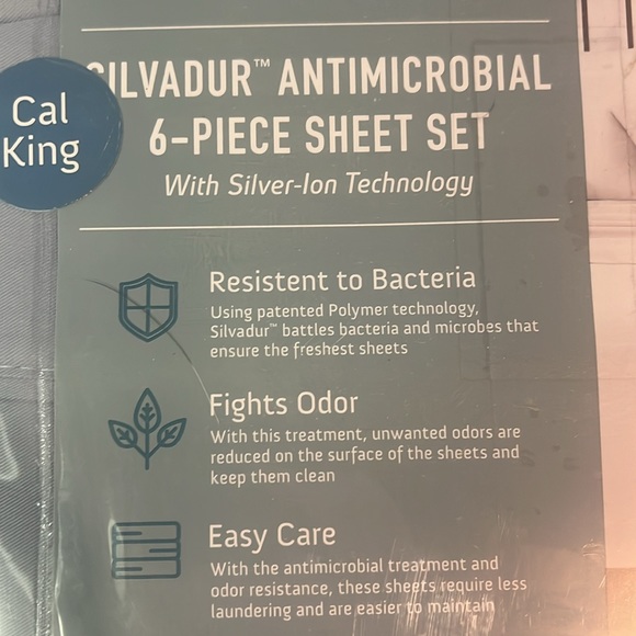 Well Being Blue Cal King Sheet Set - Picture 6 of 6